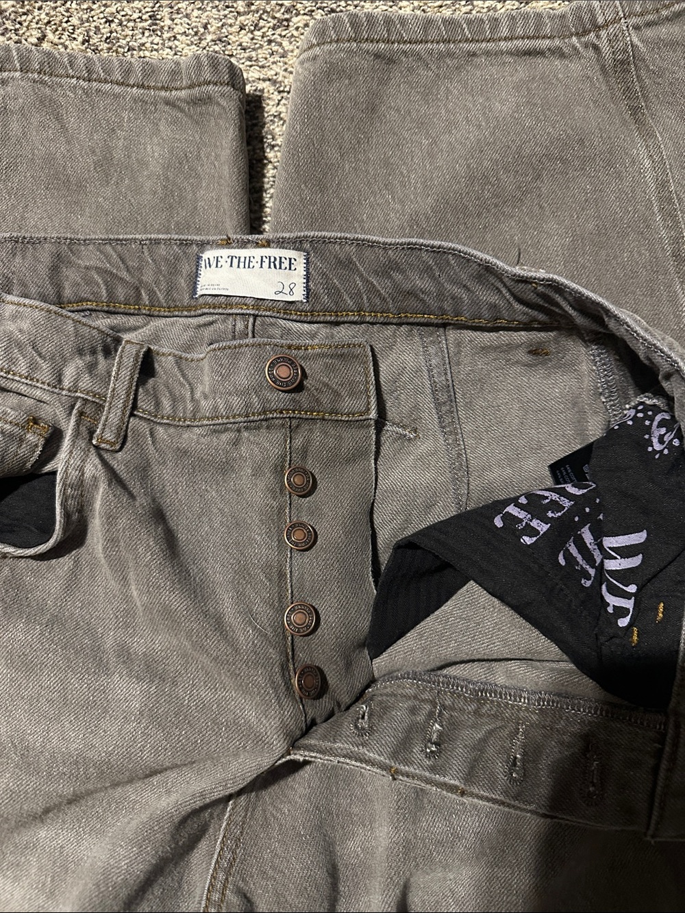 FREE PEOPLE: We The Free Good luck Mid rise barrel Jeans
Color : Archive Grey - Picture 4 of 6